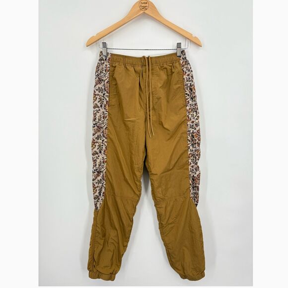Urban Outfitters Swishy Drawstring Waist Golden Floral Print Joggers, Sz Small - Picture 1 of 9